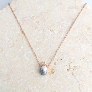 Pineapple Charm Necklace, Rose Gold Necklace, Dainty Pendant Necklace